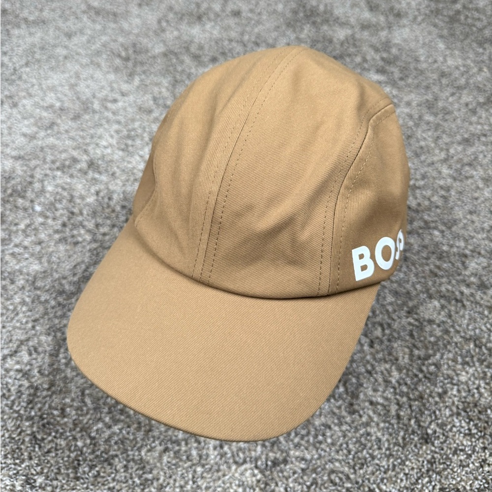 Hugo Boss Unisex Twill Logo Baseball Cap Camel 4 Panel Strapback